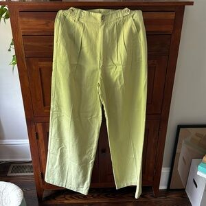 Madewell Tall Harlow Wide Leg Pant in Pale Lemongrass